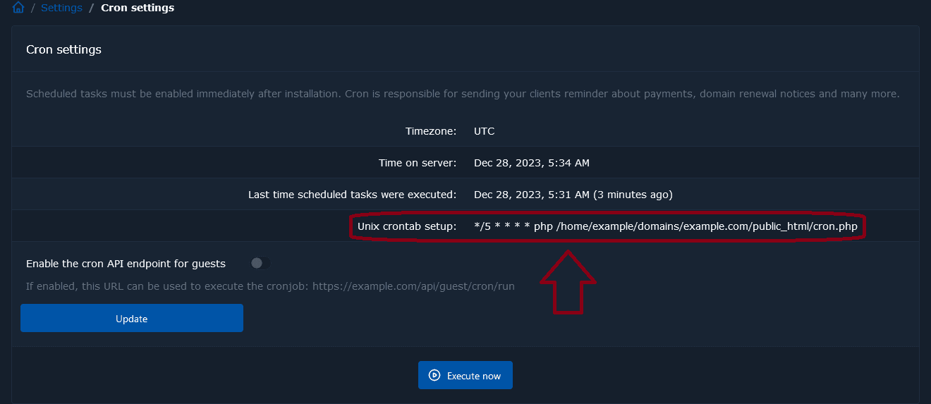 Cron settings - correct cron command